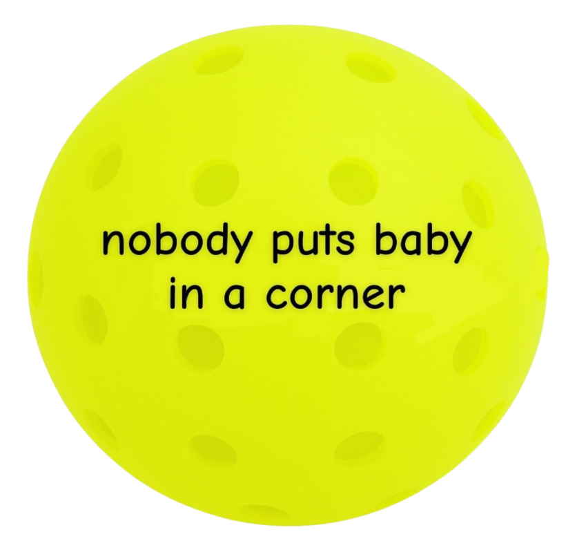 pickle jargon™ Pickleball Balls (nobody puts baby in a corner)